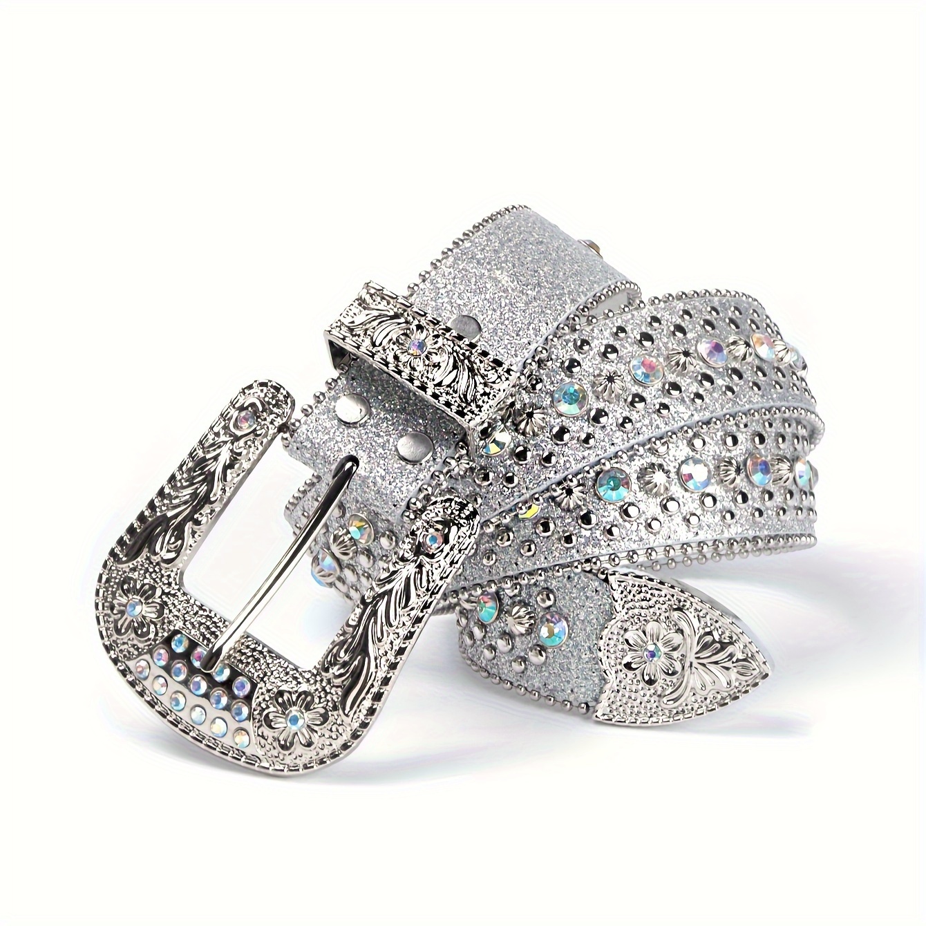 Rhinestone Belt Western Cowboy Cowgirl Crystal Studded Strap Belts